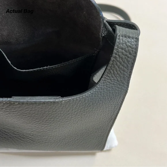 NWT: CUYANA MINI DOUBLE LOOP BAG IN DARK OLIVE PEBBLED LEATHER (O/S) - Picture 12 of 16